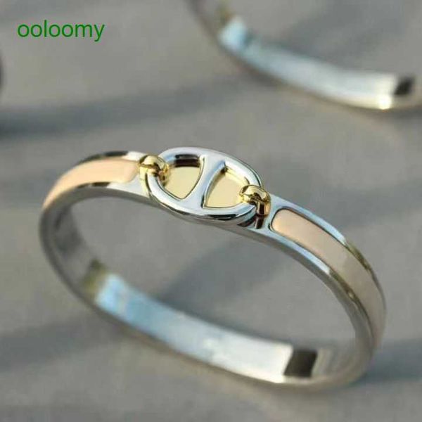 

hemres designer bracelet clic enamel men's and women's pig nose s925 sterling silver 18k gold plated fashion couple style trend go, Black