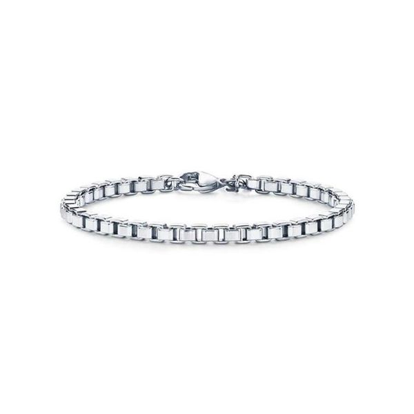

link chain runda venetian link bracelet in metal stainless steel for men women classic jewelry206u262q, Black