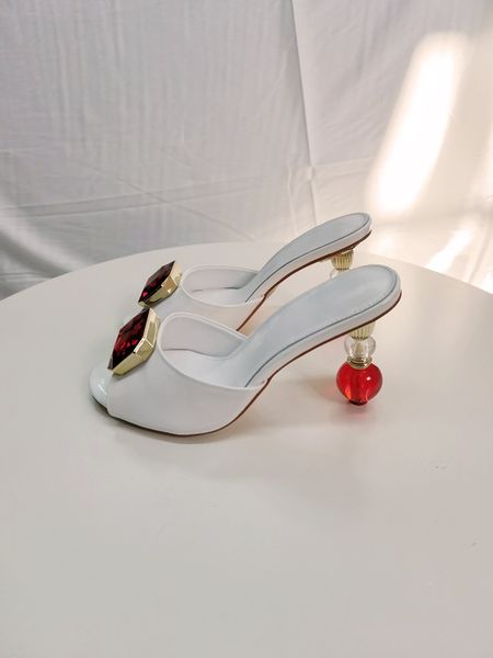 

2023 women ladies genuine leather sandals rhinestone high heels summer flip-flops slipper slip-on wedding dress gladiator shoes bead diamond, Black