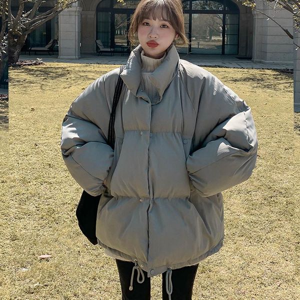 

parkas winter jacket women parkas 2022 new snowsuit fashion long sleeves loose korean coats 5 colors female bread clothes, Black