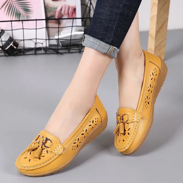 

dress shoes 2023 loafers shoes woman fashion slipon casual genuine leather oxford for women flats slip on ladies 230421, Black