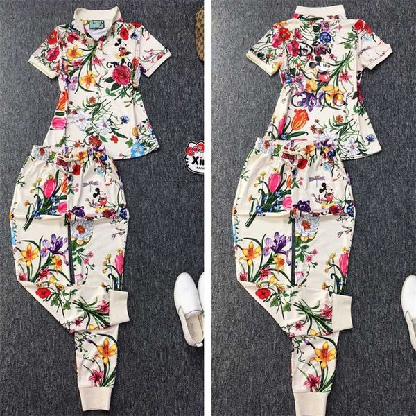 

26% off clothing designer quality wind summer pure cotton casual sportswear women's short sleeved pants two-piece set european fashion, White