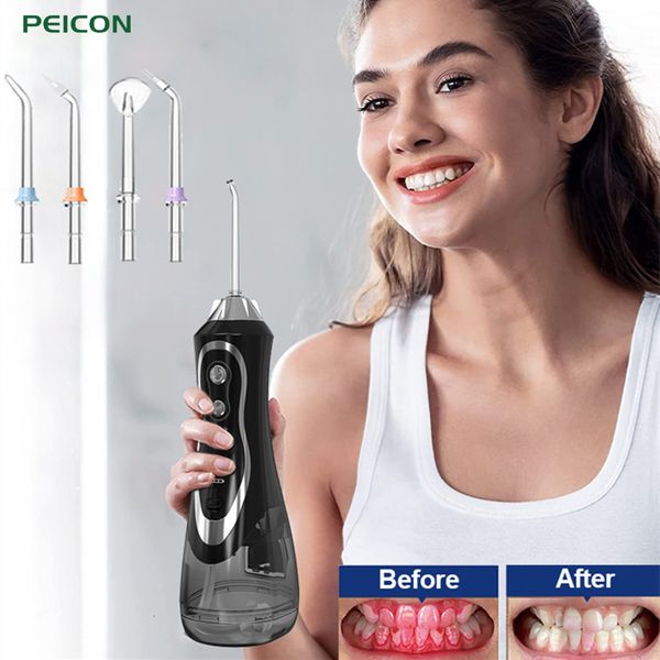 

other oral hygiene dental irrigator portable water flosser 300ml tank rechargeable jet teeth cleaner f01 230421