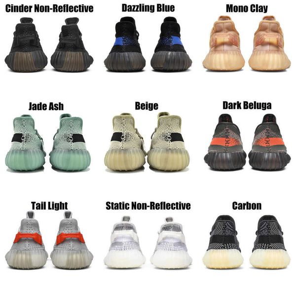 

2023 yeezzys women mens running shoes bone dazzling mono beluga reflective mx oat rock blue black static reflective jogging walking trainers