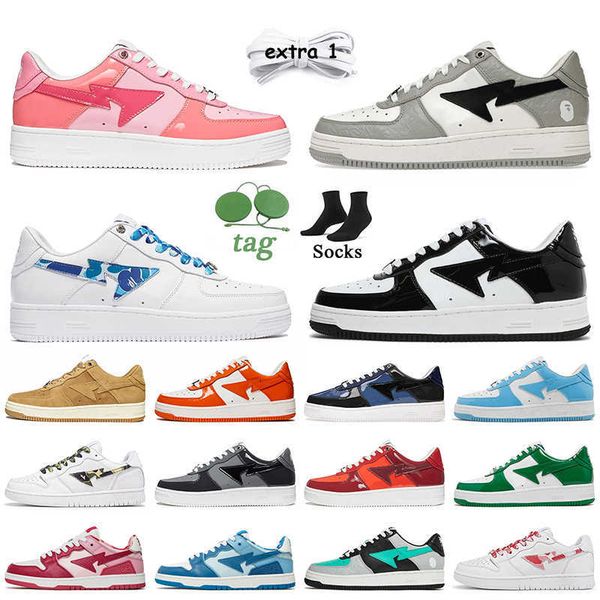 

Casual Shoes sk8 Designer Sneakers Color Camo Combo Pink Grey Black Blue White Red Pastel Suede Patent Leather Fashion Bapestas Women Mens, C20 36-40