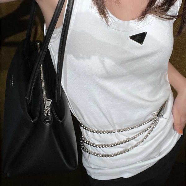 

36% off family simple triangle standard racerback summer new versatile elastic tight underlay t-shirt, White