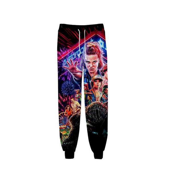 

pants harajuku stranger things 3d printed sweat pants men/women elastic waist joggers pants trousers comfortable casual sweatpants, Black