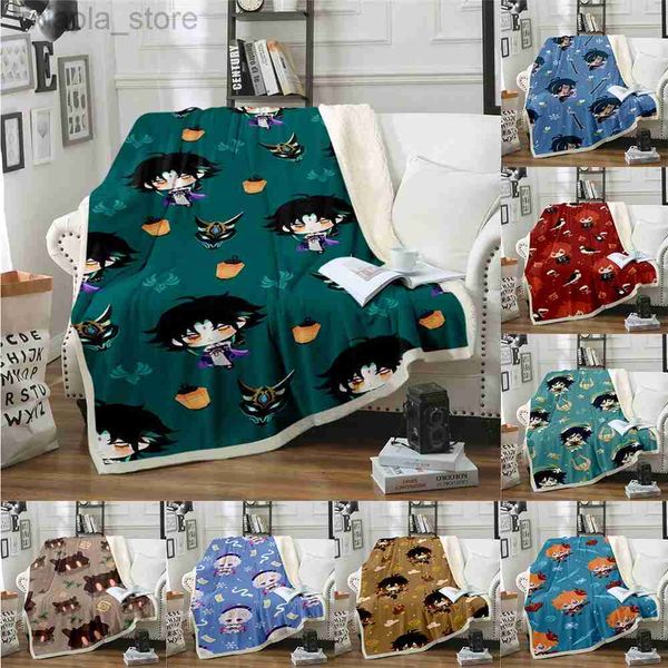 

blankets swaddling sherpa throw blanket genshin impact soft blanket worm plush blanket children for bed sofa chair living room