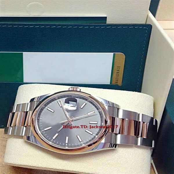 

original box certificate mens watches 36mm 126201 steel rose gold rhodium dial asia 2813 movement233d, Slivery;brown