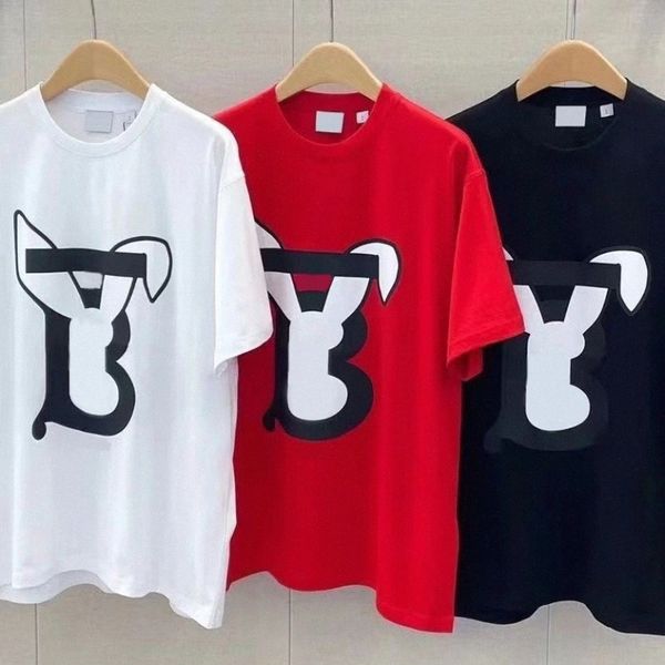 

mens designer t shirt high-quality cotton casual fashion rabbit animal letters b printed short-sleeved women's round-neck t-shirt g9st#, White;black