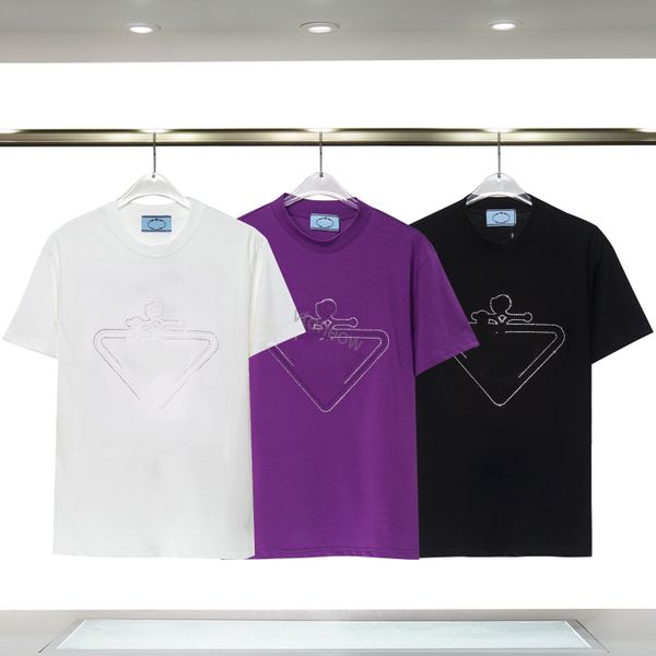 

2023 new mens womens t shirt casual summer trend tees letters print classic short sleeves pradew tshirt luxury print in cotton clothing, White;black
