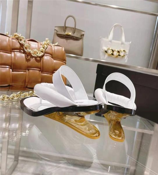 

2022 spring and summer slippers crystal and flipflops highend quality casual allmatch thick heel clip toe outer wear casual sho9321857, Black