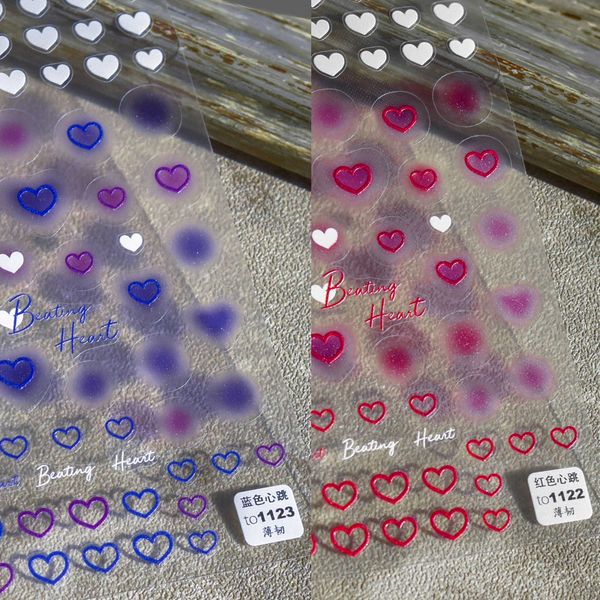 

stickers decals ultrathin adhesive translucent love heart nail art stickers valentine's day diy manicure decal decoration t1122 j230420, Black
