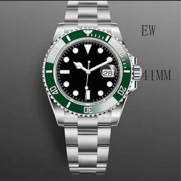

ewf 41mm 904l steel strap a3235 automatic green ceramics bezel black dial r126610 mens watch sport watches181k, Slivery;brown