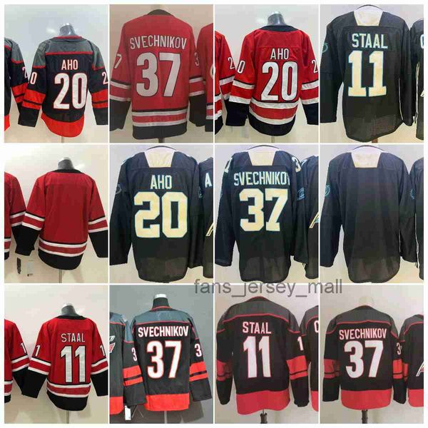 

2023 new retro ice hockey jerseys 11 kevin dineen 20 sebastian aho 37 andrei svechnikov stitched jersey, Black;red
