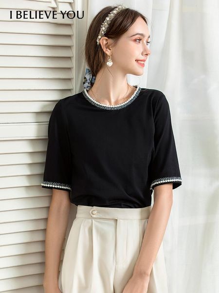 

t-shirt i believe you tshirts for women 2022 summer t shirt women fashion tee half sleeve elegant loose female clothes 2221184407, White