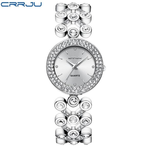 

luxury women watches crrju starry sky female clock quartz wristwatch fashion ladies wrist watch reloj mujer relogio feminino265u, Slivery;brown