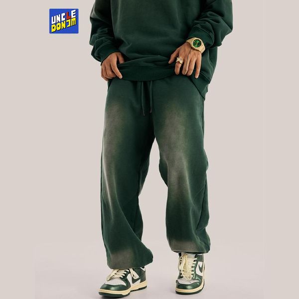 

pants y2k clothes men distressed sweatpants streetwear joggers men hip hop casual pants trousers men, Black