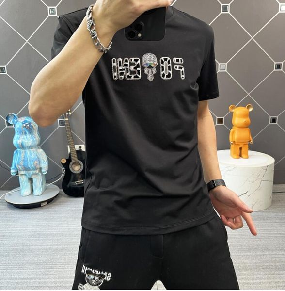 

men's t-shirts mens designer european men's short sleeved t-shirt, oversized men's slim fitting, european and american trend, White;black