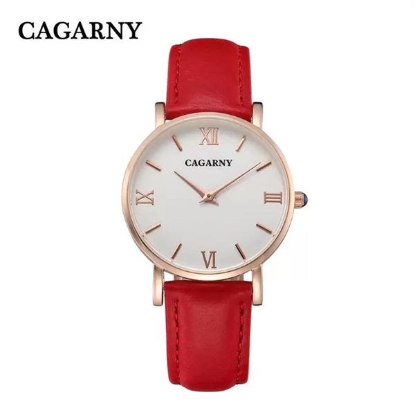 

cagarny women designer fashion casual watches ladies watch leather strap gold relojes de marca mujer256f, Slivery;golden