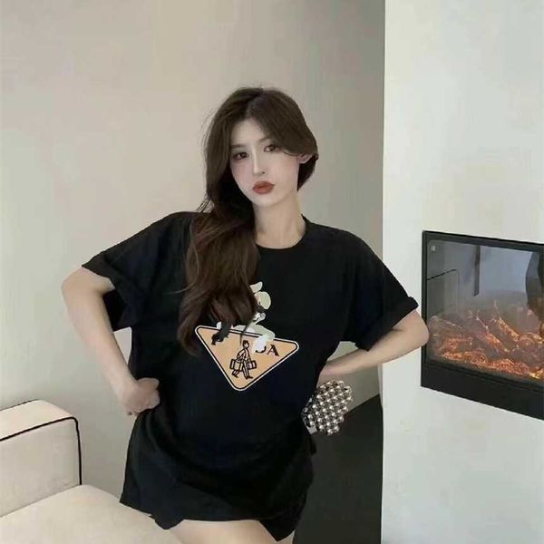 

30% off edition family spring/summer new rabbit pattern printed t-shirt versatile short sleeve, White