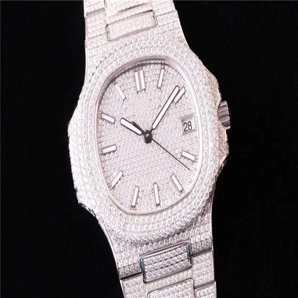 

super 5719 montre de luxe diamond studded watch cal 324 sc automatic mechanical movement watches folding buckle designer watches257f, Slivery;brown