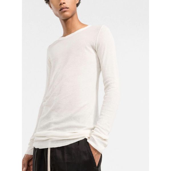 

2023fashion brand rick fashion base tees men tank owens black solid cotton men hiphop streetwear, White;black