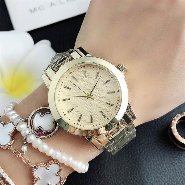 

brand quartz wrist watches for women girl style metal steel band watch m82245n, Slivery;brown