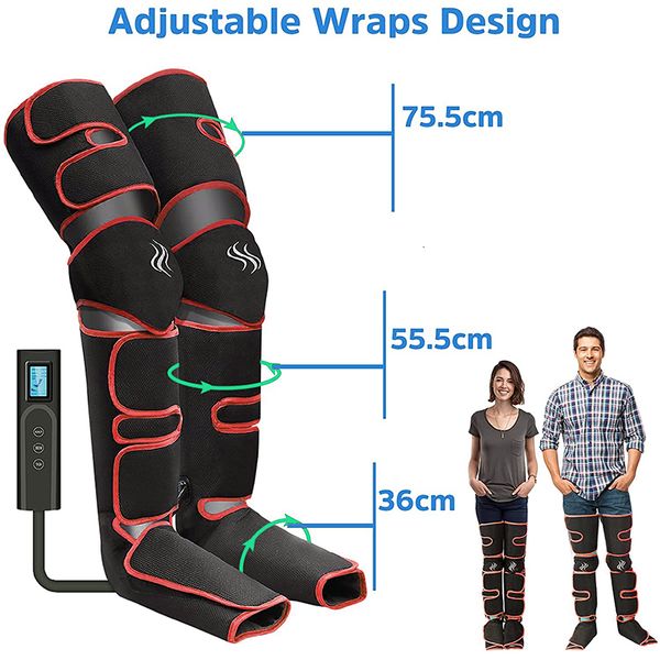 

leg massagers massager air compression for circulation calf feet thigh massage muscle pain relief sequential boots device with handheld 2304