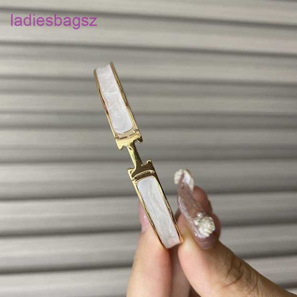 

original bangle hermss korean champagne gold h bracelet womens colorless ins individualized cool style small design fashion network red same, Black