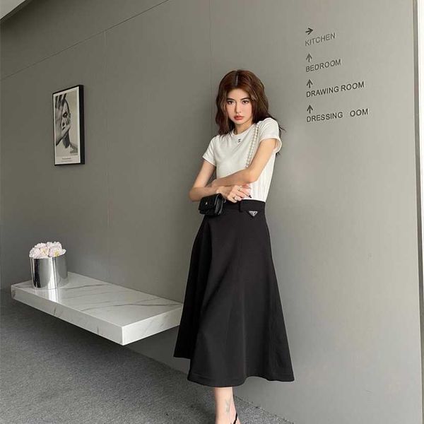 

26% off clothing designer quality family spring/summer new fashion classic triangle decoration temperament commuter style versatile half umb, Black