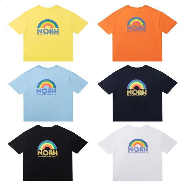 

t shirt noah cross classic rainbow print fashion brand loose cotton oversize short sleeve men's t-shirt women's couple dress, White;black