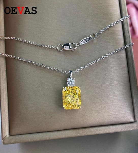 

oevas 100 925 sterling silver sparkling 910mm ice cut z high carbon diamoind pendant neckalce for women party fine jewelry5610099