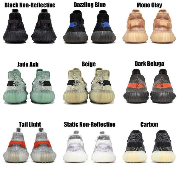 

2023 yeezzys women mens running shoes bone dazzling mono beluga reflective mx oat rock blue black static reflective jogging walking trainers