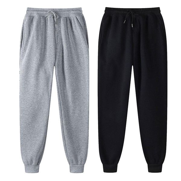 

pants men jogging sweatpants winter 2022 fashion casual pants drawstring pure color brand black trousers jogger fitness training gray