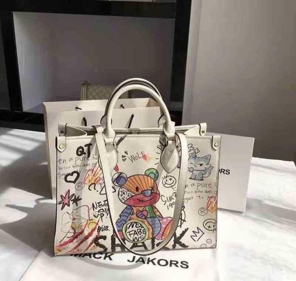 

2022 summer new highcapacity tote bag graffiti pattern design style women039s fashion shoulder5863623