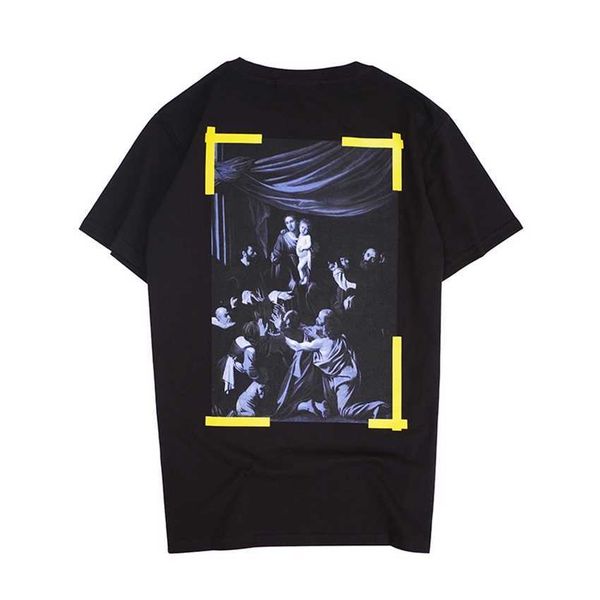 

chaopai street ins fashion trend new believer print t-shirt pure cotton loose couple student, White;black