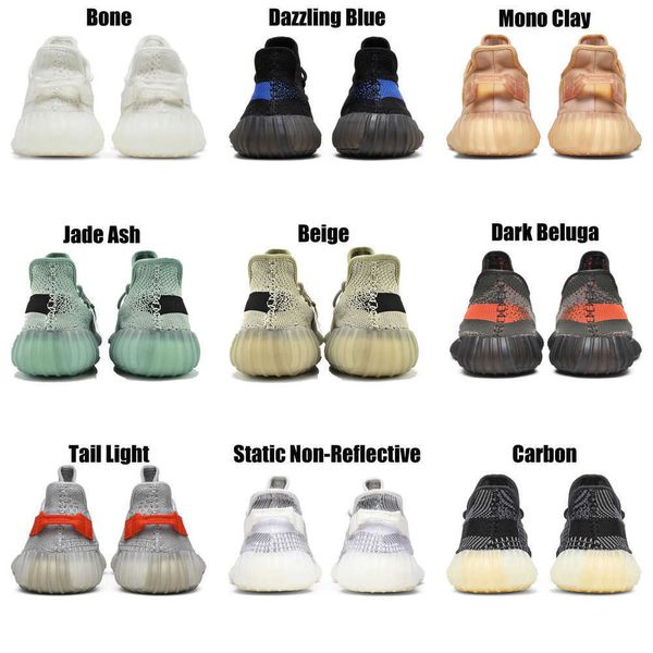 

2023 yeezzys women mens running shoes bone dazzling mono beluga reflective mx oat rock blue black static reflective jogging walking trainers