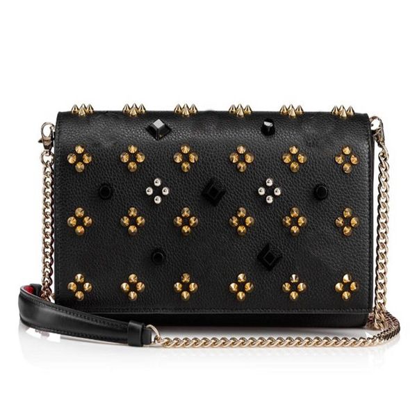 

women rivet red shoulder evening bag designer fashion handbag genuine leather totes mix bags275m