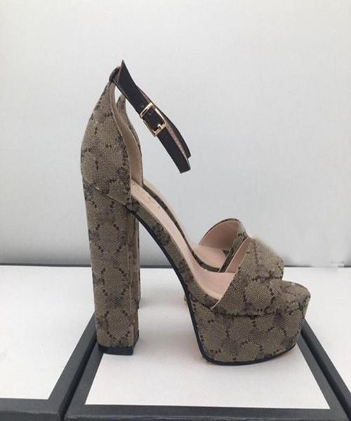 

2021 famous brand womens high heeled sandals r fashion printing 13cm women shoe outdoor lawn antiskid wear resistant la3385803, Black