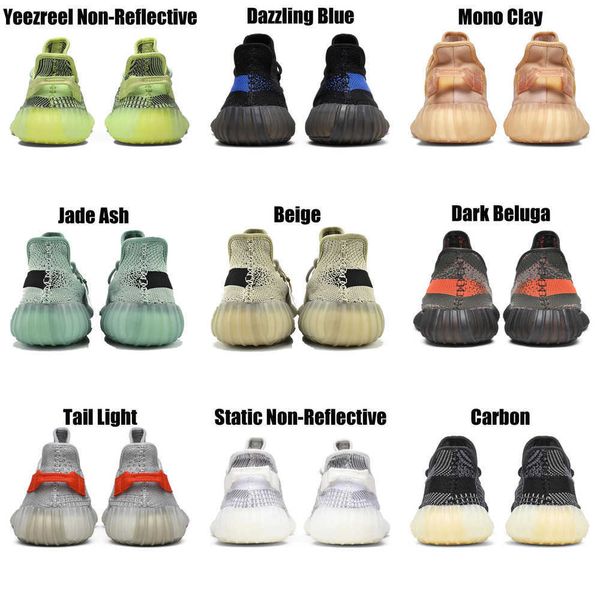 

2023 yeezzys women mens running shoes bone dazzling mono beluga reflective mx oat rock blue black static reflective jogging walking trainers
