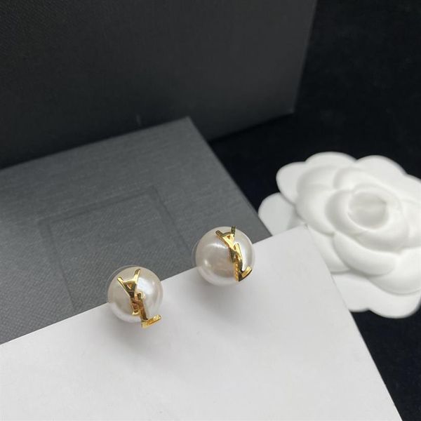 

new 2022 women ear studs designer jewelry womens earrings letters pearl earing boucle hoops accessories for party d228311f187v, Golden;silver