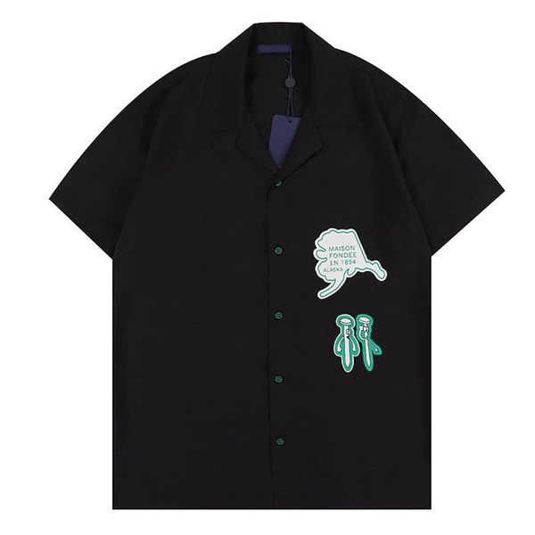 

2021ss spring and summer new high grade cotton printing short sleeve round neck panel t-shirt size m-l-xl--xxxl color black w2745, Black;brown