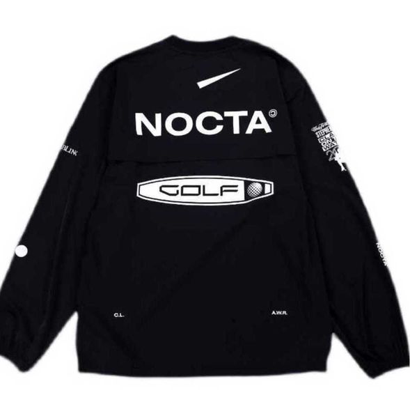 

mens hoodies us version nocta golf co branded draw breathable quick drying leisure sports t-shirt long sleeve round 2023, Black