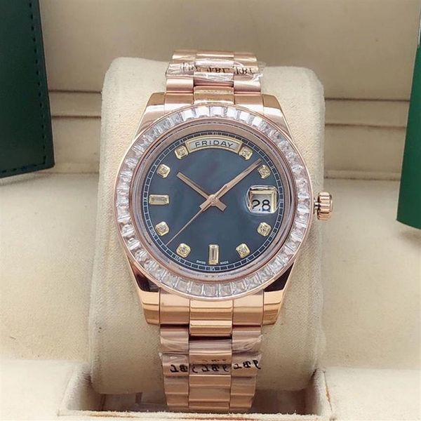 

men's automatic mechanical watch 41mm sapphire fashion classic stainless steel waterproof week and calendar230g, Slivery;brown