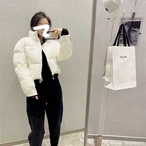 

34% off family autumn/winter new fashion simple classic triangle drawstring standing neck filled with full and warm cotton coat, Black