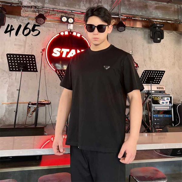 

26% off pangchao yige's spring/summer new product triangle label family's same fashion network red slim and simple large t-shirt f, White;black