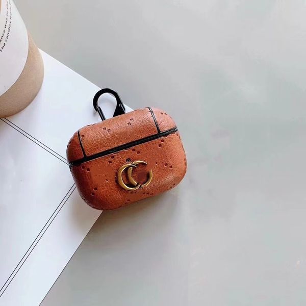 

fashion brand headphone bag protective cover high-quality leather printed alphabet mobile phone bluetooth bag classic luxury hard shell anti, Black;red
