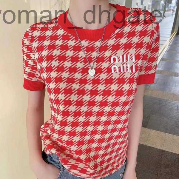 

women's t-shirt designerfashion wool t shirt womens knitwear sweater miu designer sweaters pullover sweatshirt women embroidery long sl, White