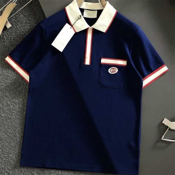 

30% off summer new american style cool polo shirt business simple micro chapter casual lapel short sleeve slim fit, White;black